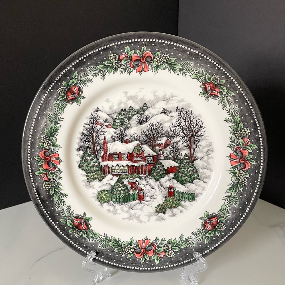 Christmas Village Dinner Plate by Royal Stafford